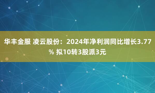 华丰金服 凌云股份:2024年净利润同比增长3.77% 拟10转3股派3元