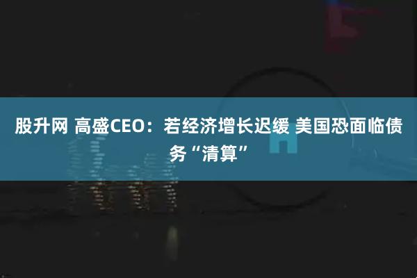 股升网 高盛CEO：若经济增长迟缓 美国恐面临债务“清算”